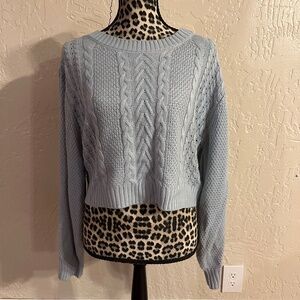 DOUBLE ZERO Light Blue Sweater Knit Sweater